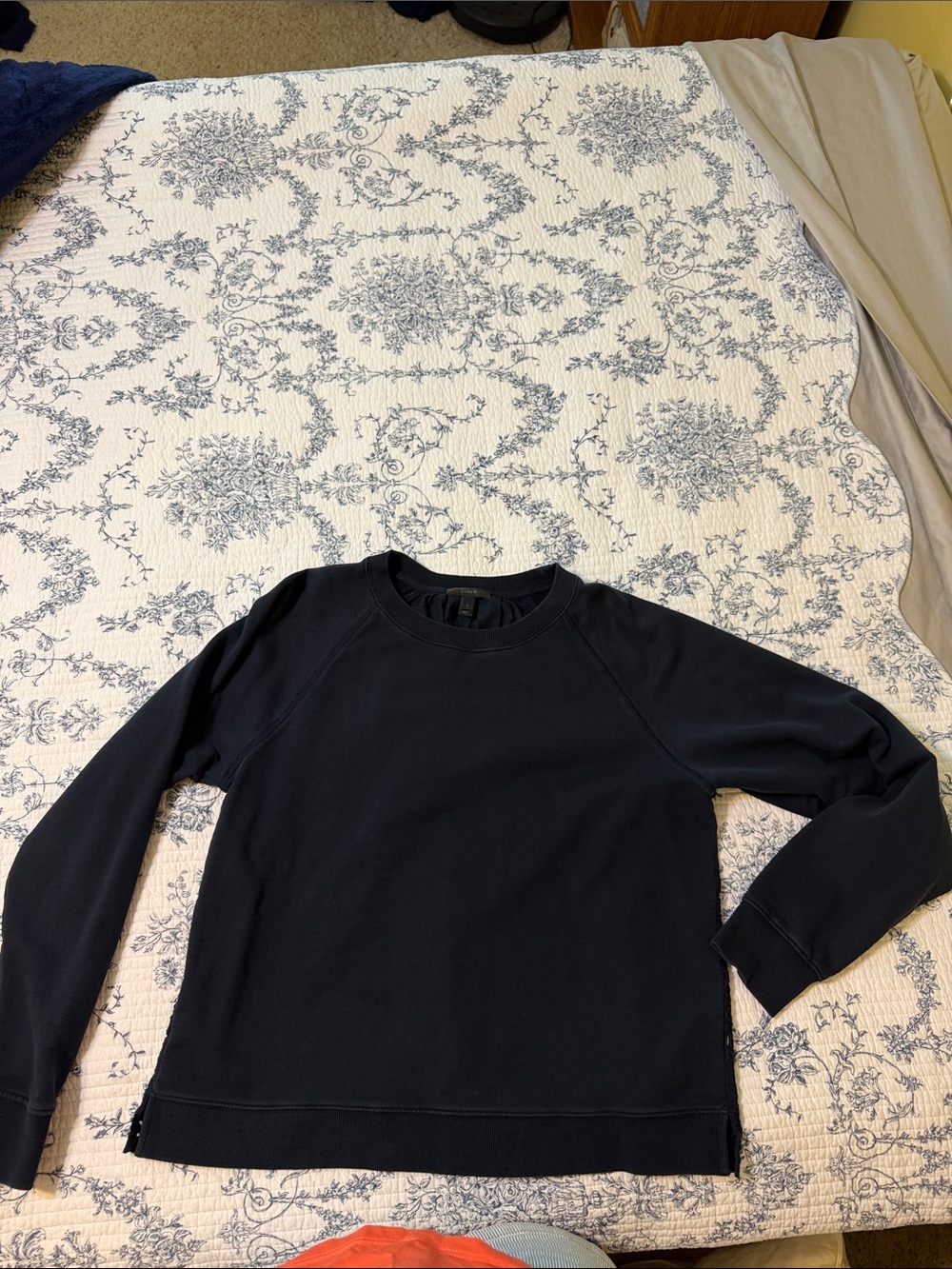 J. Crew Navy Sweatshirt with eyelet back- Classic Everyday Pullover